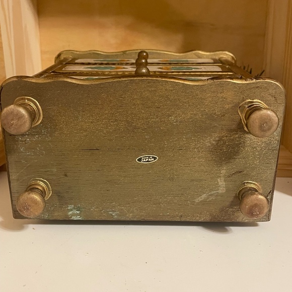 Vintage Wooden Painted Jewelry Drawer Music Box Japan - Picture 3 of 8